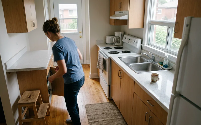 Clean rental unit kitchen after cleanup
