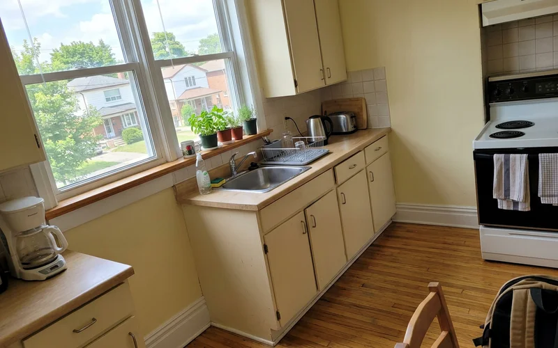 Spotless restored kitchen with natural light