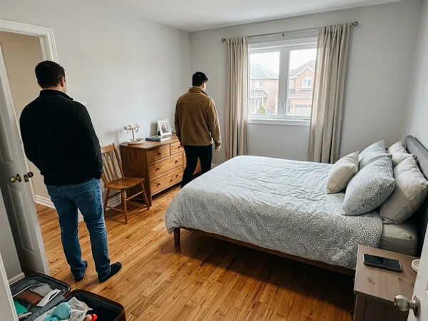 Empty cleaned bedroom ready for a realtor walkthrough