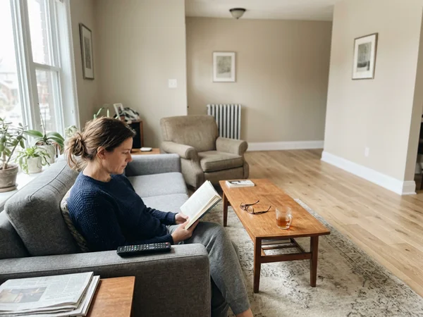 Restored living room with new flooring after remediation